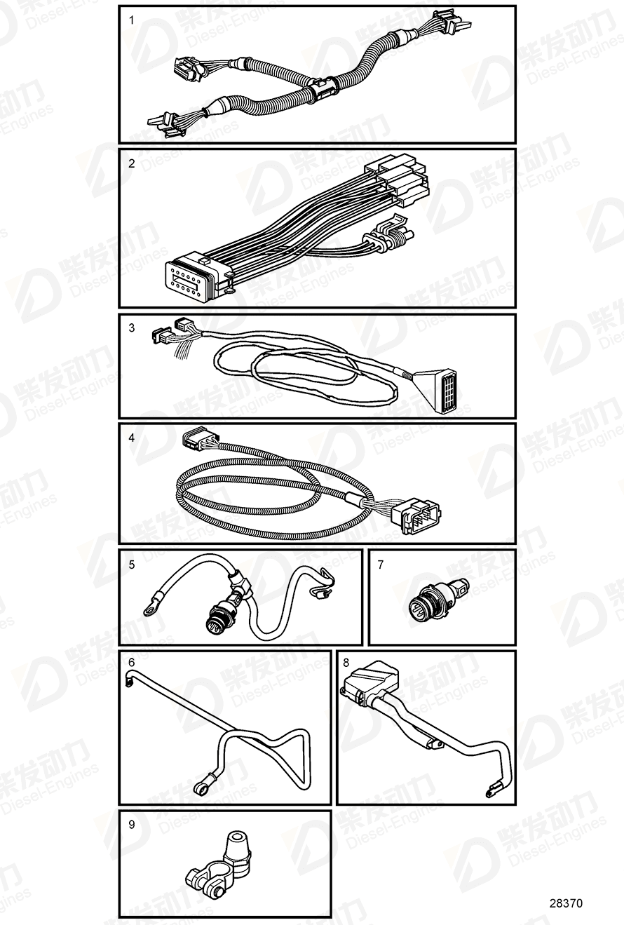 volvo penta Wiring harness 21739026 Drawing
